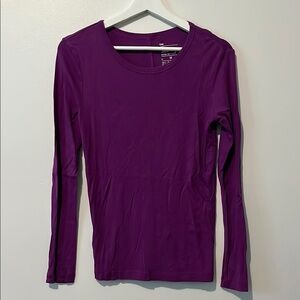 GAP Purple Fitted Long Sleeve Tee